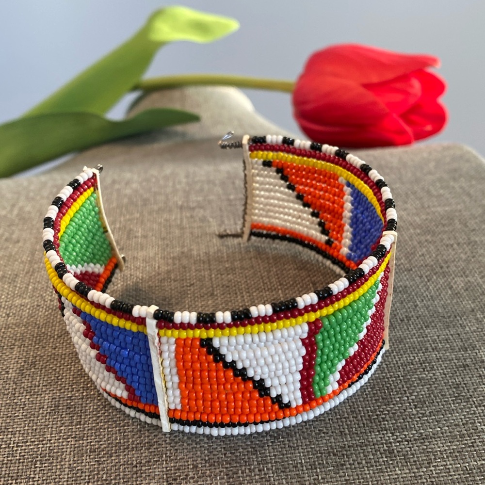 Vtg African Maasai Beaded Bracelet